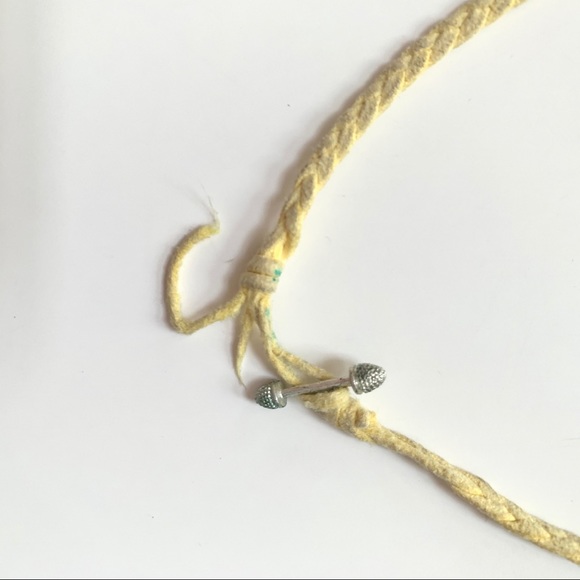 URBAN OUTFITTERS | BOHO GEOMETRIC BOLTS SUEDE WOVEN/KNOTTED UNIQUE NECKLACE - Picture 4 of 5